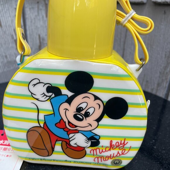 Zojirushi Mickey Mouse Yellow Vtg Water Bottle Walt Disney Productions New - Picture 2 of 13